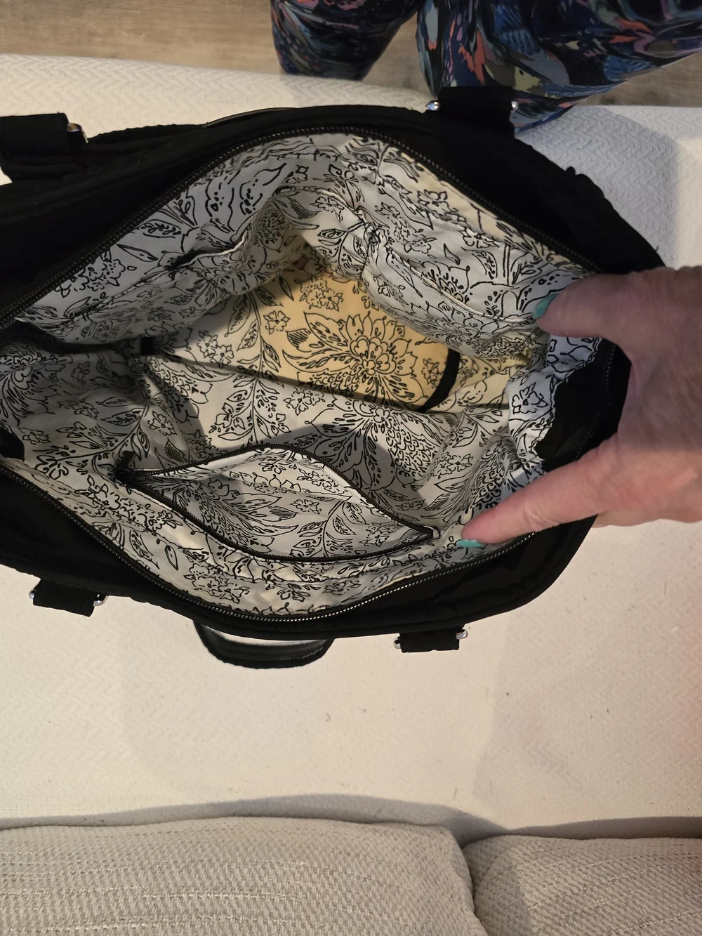 Vera Bradley Black Quilted Tote Shoulder Bag